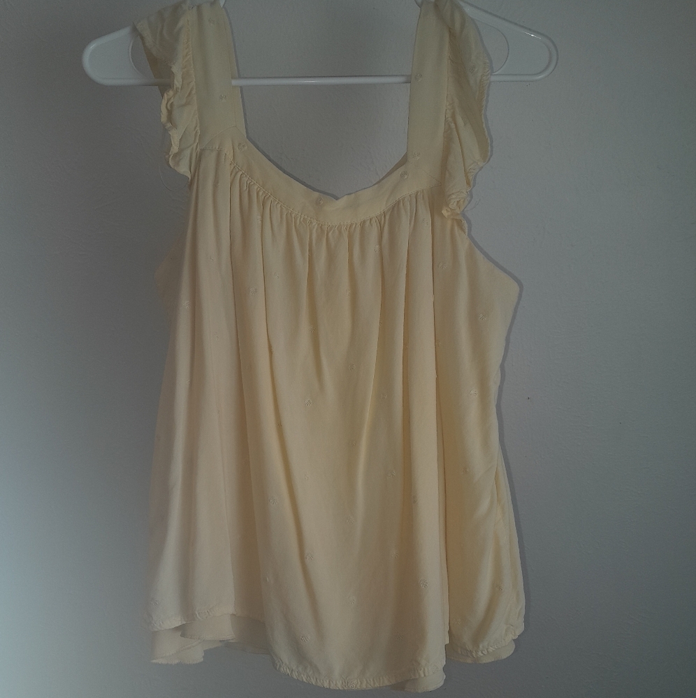 Yellow Ruffled Sleeveless Top - Picture 2 of 4